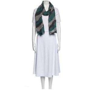 HUMANOID 100% Wool 'Salvia' Striped Designer Scarf w/Tags (Fall Winter Holidays)